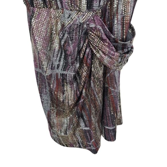 BA&SH Dress Womens 4 Silver Gray Salina Lady Metallic Open Back Party Dress NWT - Picture 5 of 14